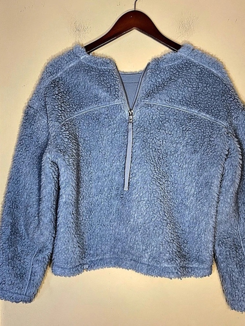 lululemon Warm Restore Sherpa Pullover Teddy Fleece Jacket Blue Small